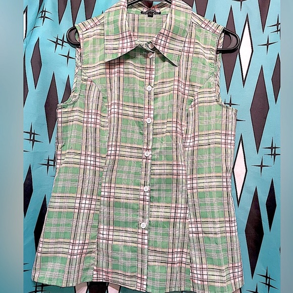 Unique Vintage Tops - *NWOT*Unique Vintage Smak Parlour Go-Getter Plaid Sleeveless Blouse-sz Lg